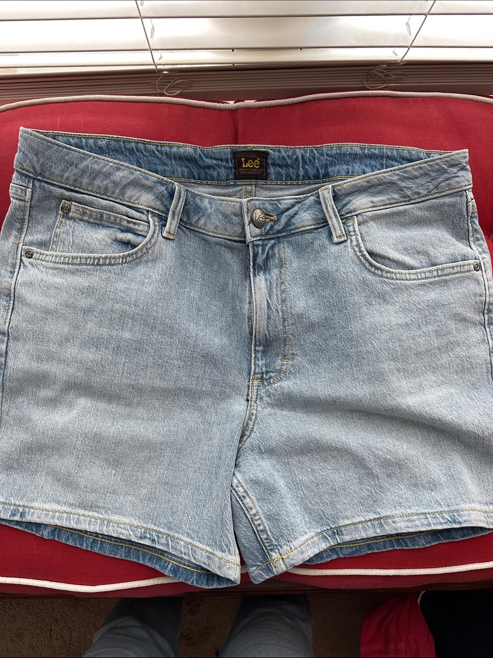 Lee Light Blue High-Rise Denim Shorts